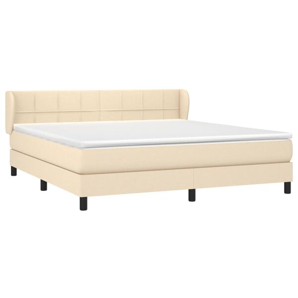 vidaXL Posteľn&yacute; r&aacute;m boxspring s matracom kr&eacute;mov&yacute; 180x200 cm l&aacute;tka