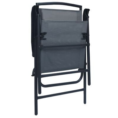 vidaXL Skladacie záhradné stoličky 2 ks, textilén, sivé