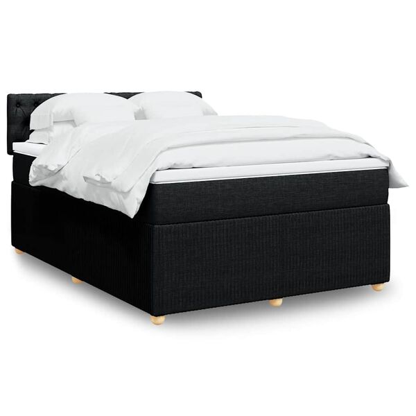 vidaXL Boxspring posteľ s matracom čierny 140x190 cm l&aacute;tka
