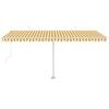 vidaXL Automatická markíza, LED a senzor vetra 500x300 cm, žltá/biela