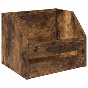 vidaXL Box na vinylov&eacute; albumy Dymov&yacute; dub 38 x 30 x 29 cm