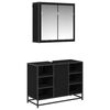 vidaXL Sada k&uacute;peľňov&eacute;ho n&aacute;bytku 2 pcs Čierny dub Kompozitn&eacute; drevo