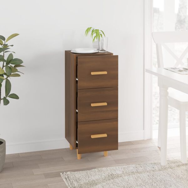 vidaXL Komoda hnedý dub 34,5x34x90 cm spracované drevo