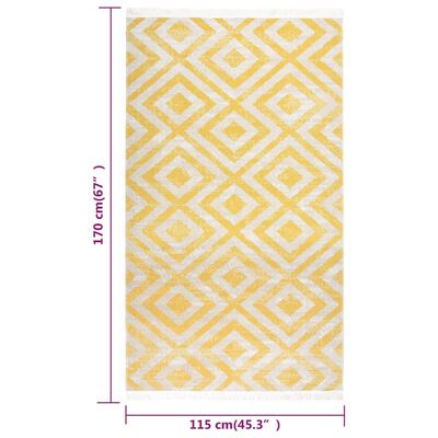 vidaXL Vonkajší koberec hladko tkaný 115x170 cm žlto-béžový