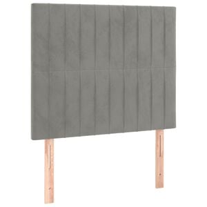 vidaXL Čelo postele svetlosiv&eacute; 80x5x118/128 cm zamatov&eacute;
