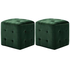vidaXL Nočn&eacute; stol&iacute;ky 2 ks zelen&eacute; 30x30x30 cm zamatov&aacute; l&aacute;tka