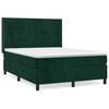 vidaXL Posteľn&yacute; r&aacute;m boxsping s matracom tmavozelen&yacute; 140x200 cm zamat