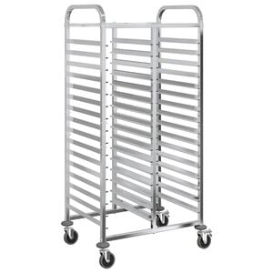 vidaXL Voz&iacute;k na t&aacute;cky s 32 GN n&aacute;dobami 75x55x162,5 cm nehrdzavej&uacute;ca oceľ