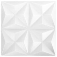 vidaXL 3D nástenné panely 12 ks 50x50 cm, origami, biele 3 m²