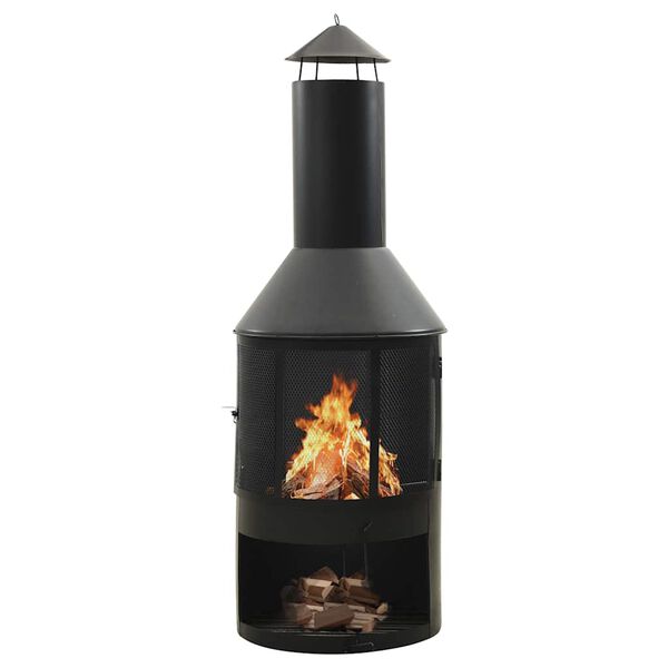 vidaXL Z&aacute;hradn&aacute; pec s mriežkou a kut&aacute;čom 47x47x135,7 cm oceľ