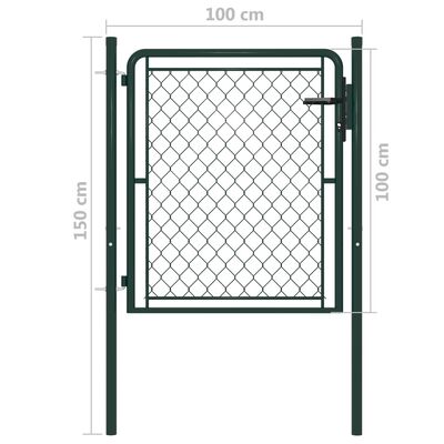 vidaXL Záhradná brána, oceľ 100x100 cm, zelená