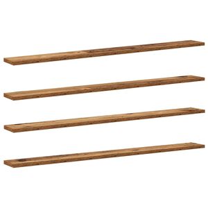 vidaXL Polica na knihy 4 pcs Hned&aacute; 100 x 10 x 1,5 cm Kompozitn&eacute; drevo