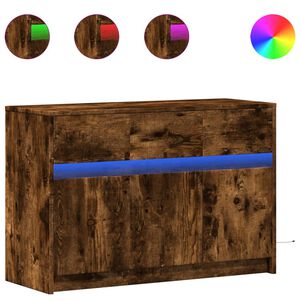 vidaXL TV stol&iacute;k s LED dymov&yacute; dub 91x34x61 cm kompozitn&eacute; drevo