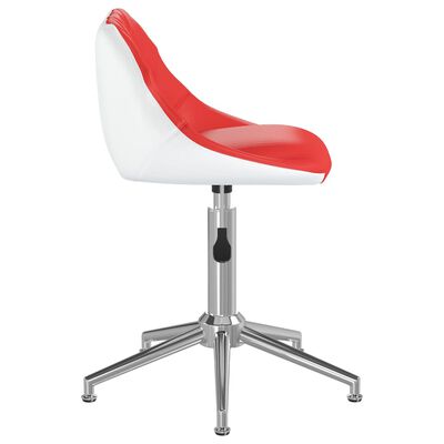 vidaXL Otočné jedálenské stoličky 2 ks červené a biele umelá koža