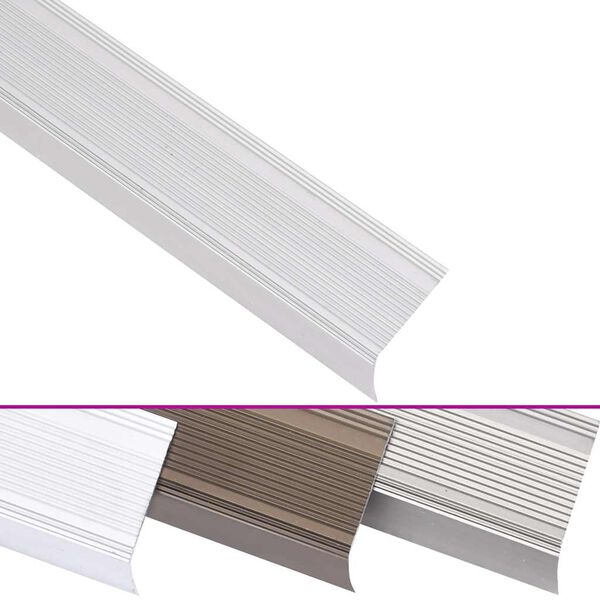 vidaXL Schodov&eacute; li&scaron;ty v tvare L 5 ks hlin&iacute;k 90 cm strieborn&eacute;