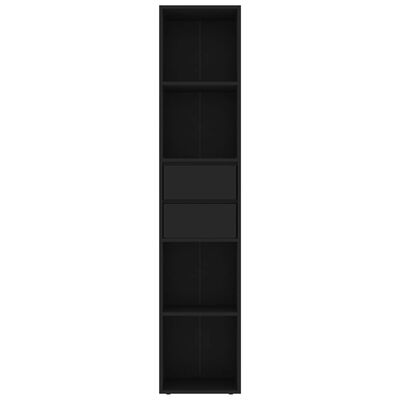 vidaXL Knižnica, čierna 36x30x171 cm, kompozitné drevo
