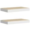 vidaXL Pl&aacute;vaj&uacute;ce n&aacute;stenn&eacute; police 2 ks dubov&eacute; a biele 50x23,5x3,8 cm MDF