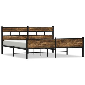 vidaXL Kovov&yacute; posteľn&yacute; r&aacute;m bez matraca dymov&yacute; dub 180x200 cm
