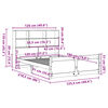 vidaXL Posteľ s knižnicou bez matraca biela 120x190cm borovicov&yacute; mas&iacute;v