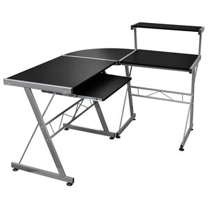 vidaXL Rohov&yacute; poč&iacute;tačov&yacute; st&ocirc;l čierny 132x112x99 cm spracovan&eacute; drevo