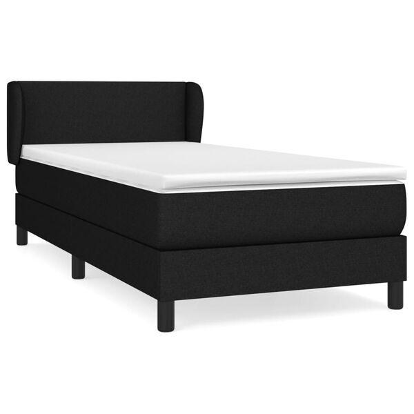 vidaXL Posteľn&yacute; r&aacute;m boxspring s matracom čierny 90x190 cm l&aacute;tka