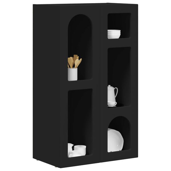 vidaXL Serv&iacute;rovacia skriňa Čierna 59 x 35 x 100,5 cm Kompozitn&eacute; drevo