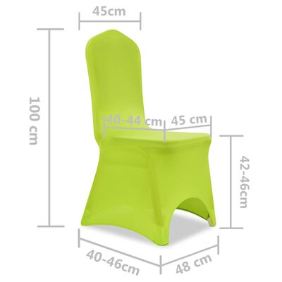 vidaXL Naťahovací návlek na stoličku, 4 ks, zelený