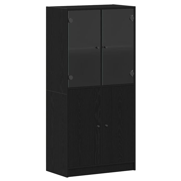 vidaXL Highboard Čierna 68 x 37 x 142 cm Kompozitn&eacute; drevo