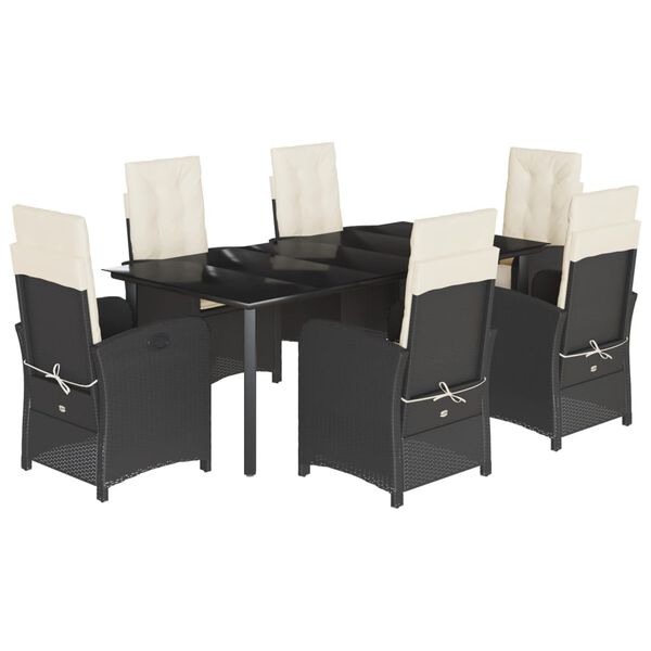 vidaXL 7-dielna z&aacute;hradn&aacute; jed&aacute;lensk&aacute; s&uacute;prava a vank&uacute;&scaron;e čierna polyratan