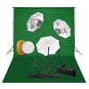 vidaXL Fotografick&eacute; vybavenie s lampami, d&aacute;ždnikmi, pozad&iacute;m a reflektorom