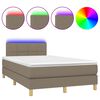 vidaXL Boxspring posteľ s matracom a LED sivohned&aacute; 120x190 cm l&aacute;tka
