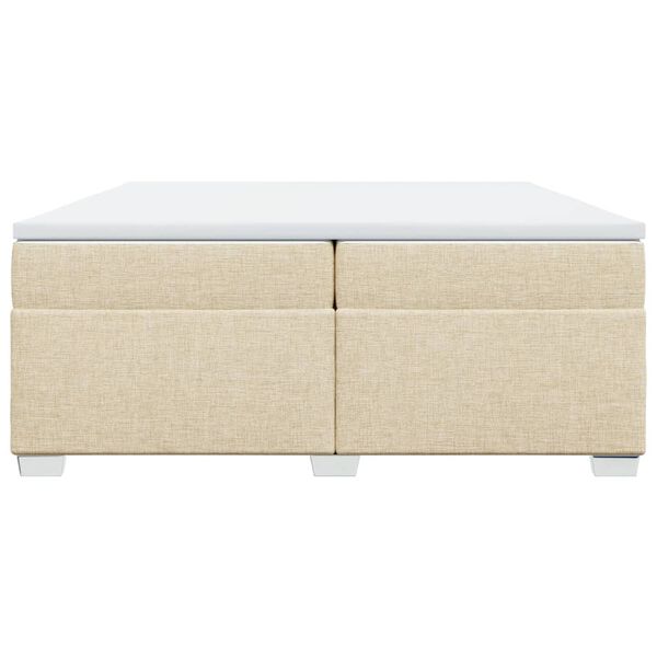 vidaXL Boxspring posteľ s matracom kr&eacute;mov&aacute; 200x200 cm l&aacute;tka
