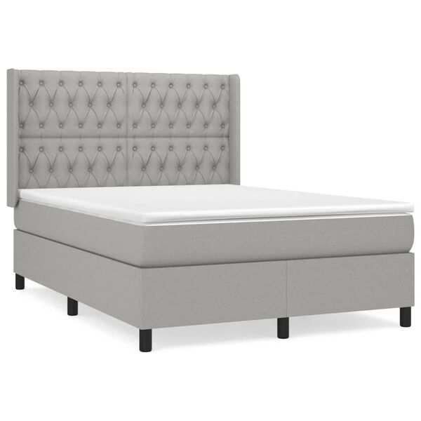 vidaXL Boxspring posteľ s matracom bledosiv&yacute; 140x190 cm l&aacute;tka