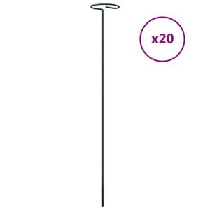 vidaXL Z&aacute;hradn&eacute; kol&iacute;ky k rastlin&aacute;m 20 ks tmavozelen&eacute; 40 cm oceľ