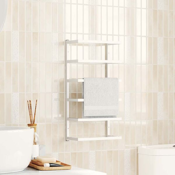 vidaXL Stojan na uter&aacute;ky biely 24x12x48 cm oceľ