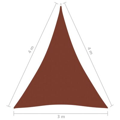 vidaXL Tieniaca plachta oxfordská látka trojuholníková 3x4x4 m tehlová