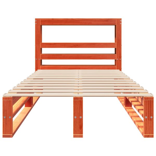 vidaXL Posteľ bez matraca voskovo hnedá 90x190cm masívna borovica