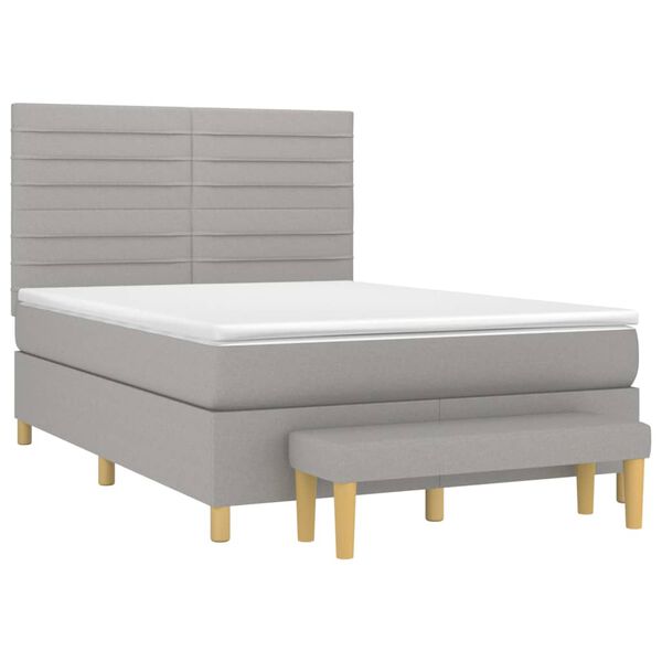 vidaXL Boxspring posteľ s matracom bledosiv&yacute; 140x190 cm l&aacute;tka