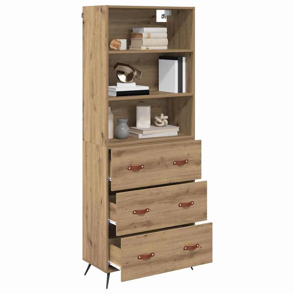 vidaXL Highboard Remeseln&yacute; dub 69,5 x 34 x 180 cm Kompozitn&eacute; drevo