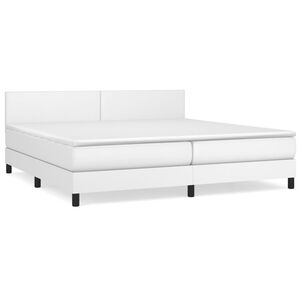 vidaXL Boxspring posteľ s matracom biela 200x200 cm umel&aacute; koža