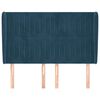 vidaXL Čelo postele so z&aacute;hybmi tmavomodr&aacute; 147x23x118/128 cm zamat