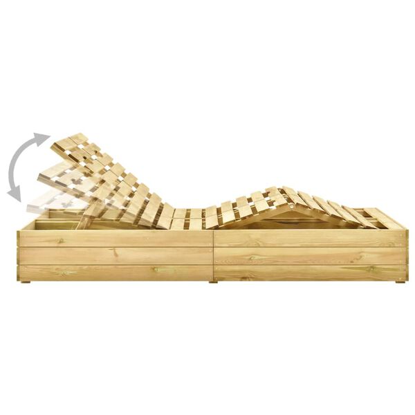 vidaXL Dvojité ležadlo a antracitové vankúše impregnovaná borovica