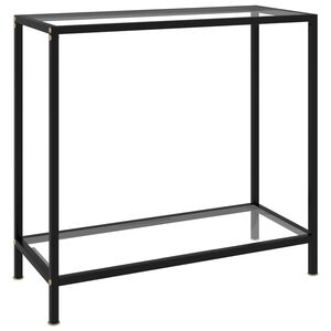 vidaXL Konzolov&yacute; stol&iacute;k, priehľadn&yacute; 80x35x75 cm, tvrden&eacute; sklo