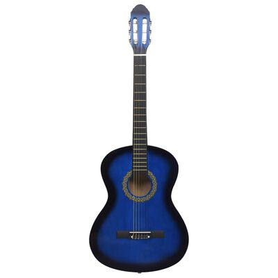 vidaXL Klasická gitara pre začiatočníkov modrá 4/4 39" lipové drevo