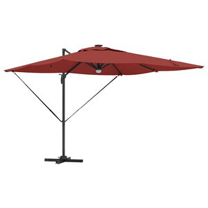 vidaXL Roma Parasol Červen&aacute; 286 x 284 x 270 cm Hlin&iacute;k a polyester
