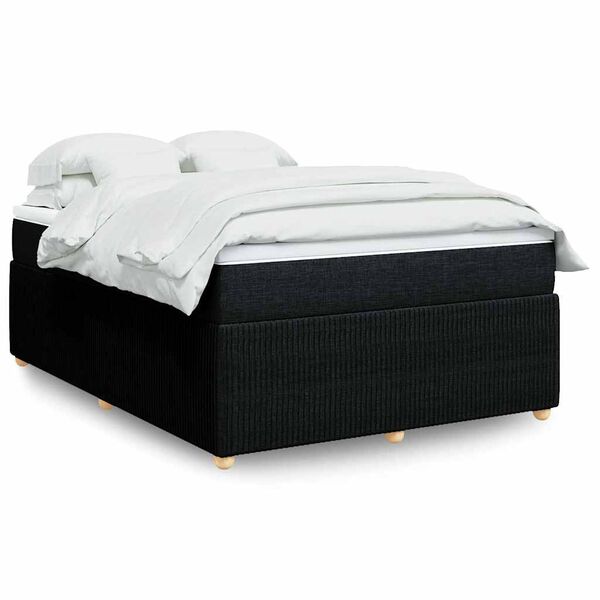 vidaXL Posteľn&yacute; r&aacute;m boxspring s matracom čierny 140x200 cm l&aacute;tka