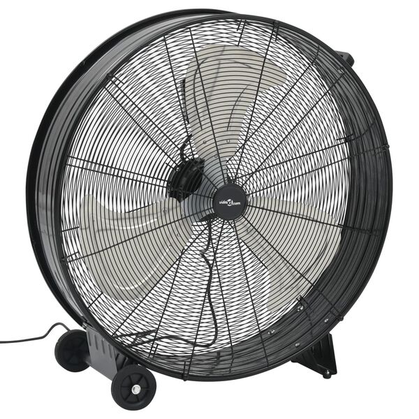 vidaXL Priemyselný bubnový ventilátor 77 cm 187,7 W, čierny