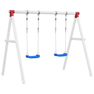 vidaXL Sedadl&aacute; na hojdačku s lanami 2 ks modr&eacute; 38x16 cm polyetyl&eacute;n