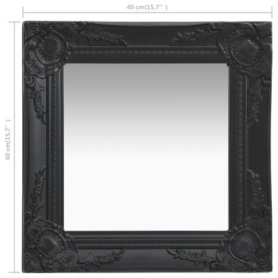 vidaXL Nástenné zrkadlo v barokovom štýle 40x40 cm čierne