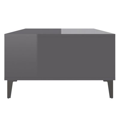 vidaXL Konferenčný stolík lesklý sivý 103,5x60x35 cm drevotrieska